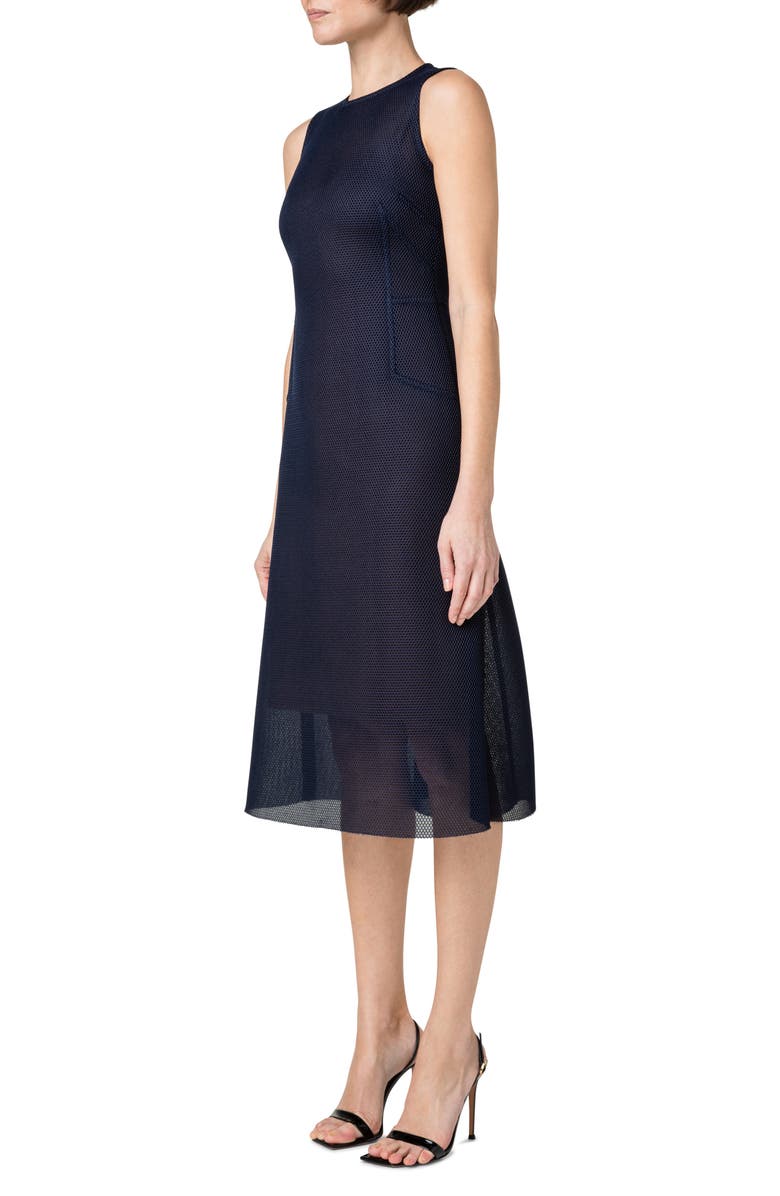 Akris Techno Grid Sleeveless Dress, Alternate, color, 079-Navy