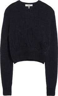 Chloé Raised Logo Alpaca & Silk Sweater