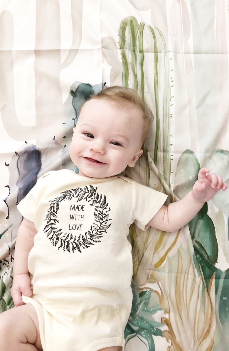 Tenth & Pine Made with Love Organic Cotton Bodysuit, Alternate, color, 