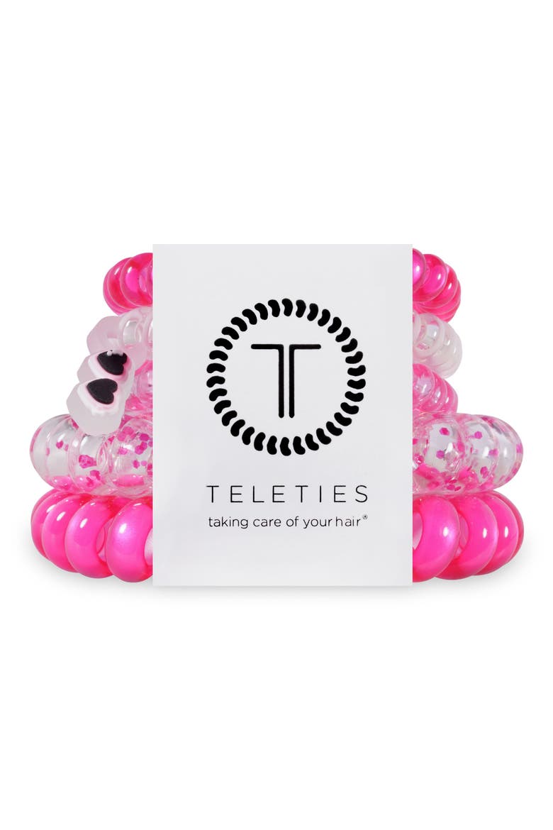 Set of 5 Coil Hair Ties, Main, color, FLIRT ALERT