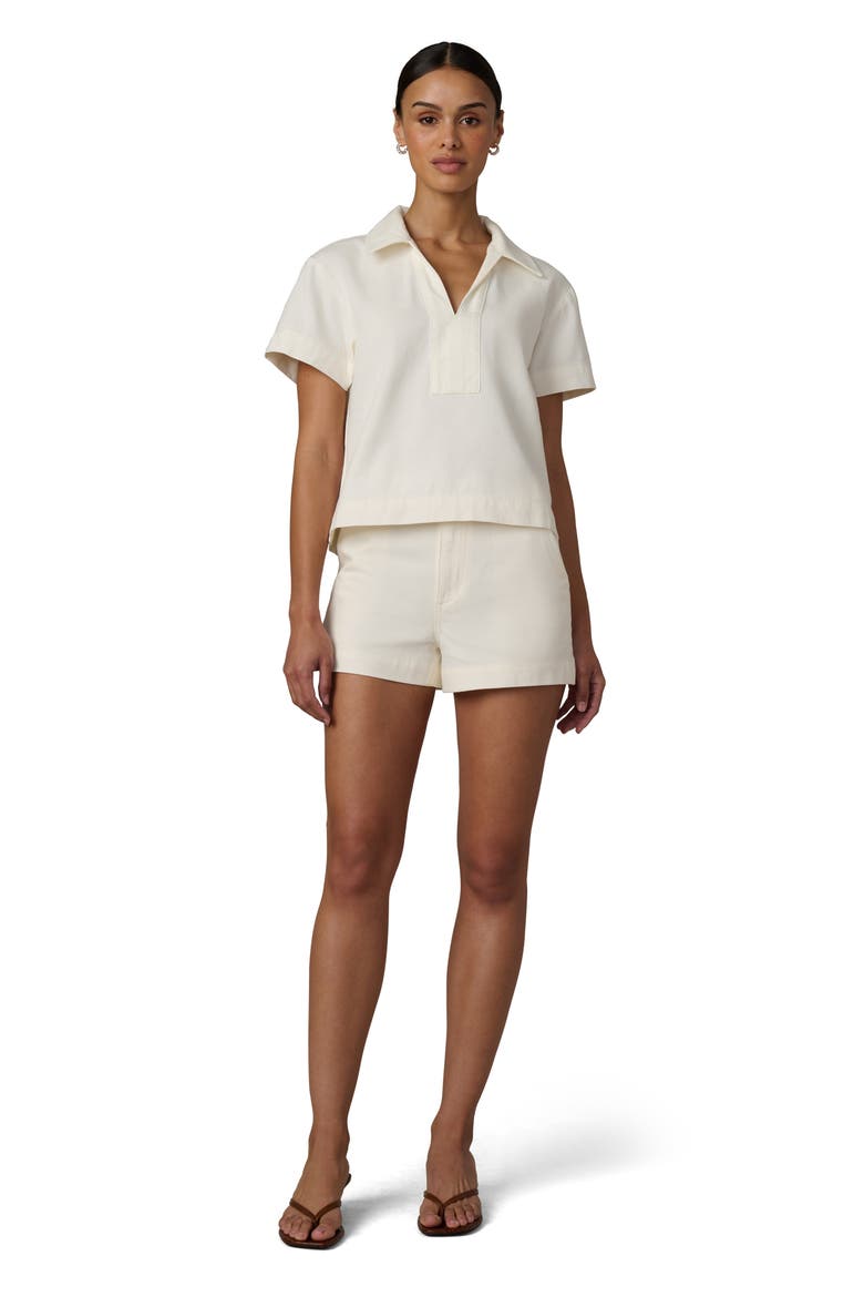 The Lillian Denim Popover Top, Alternate, color, MILK