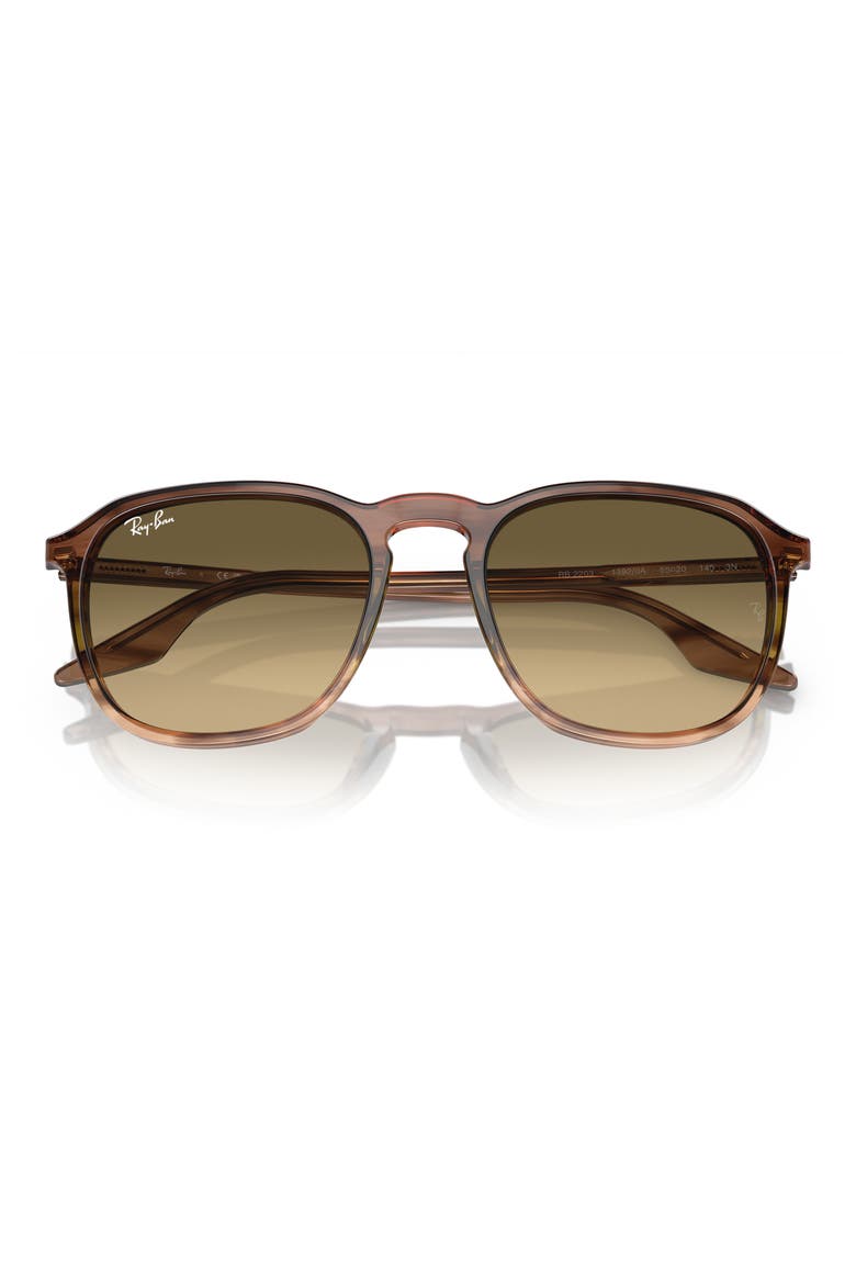 52mm Square Sunglasses, Alternate, color, BROWN