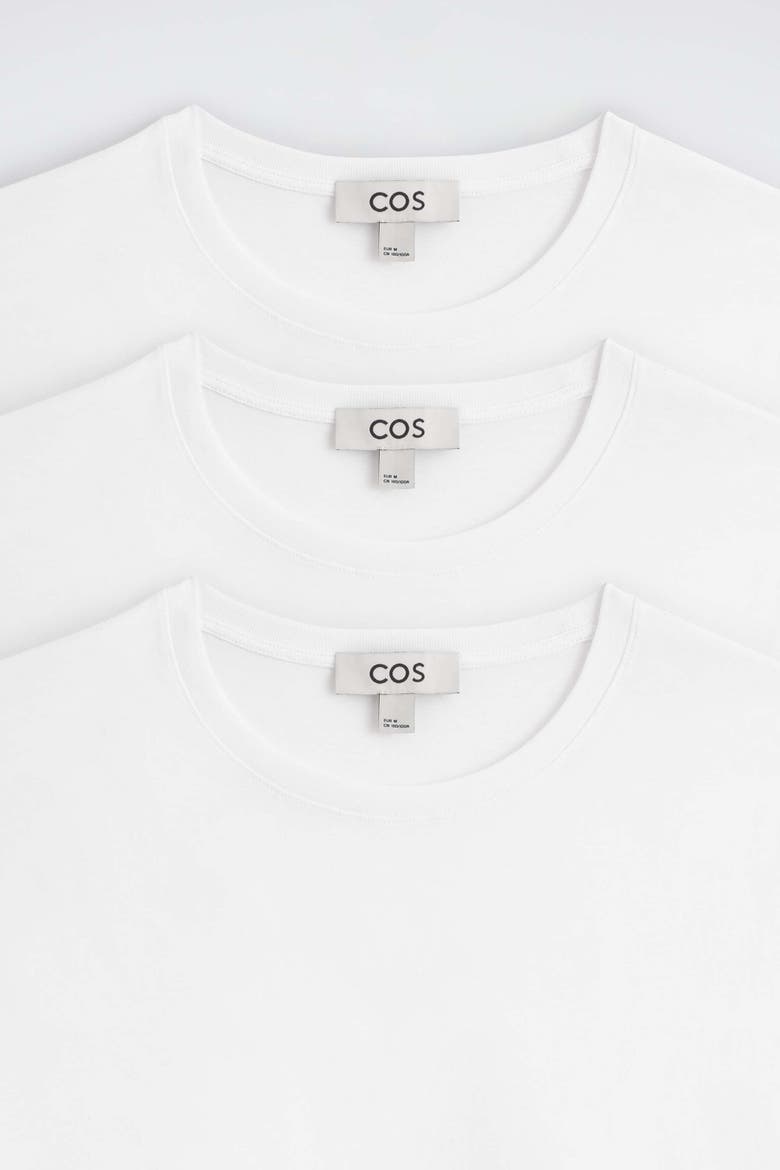 3-Pack Cotton Crew-Neck T-Shirts, Alternate, color, WHITE
