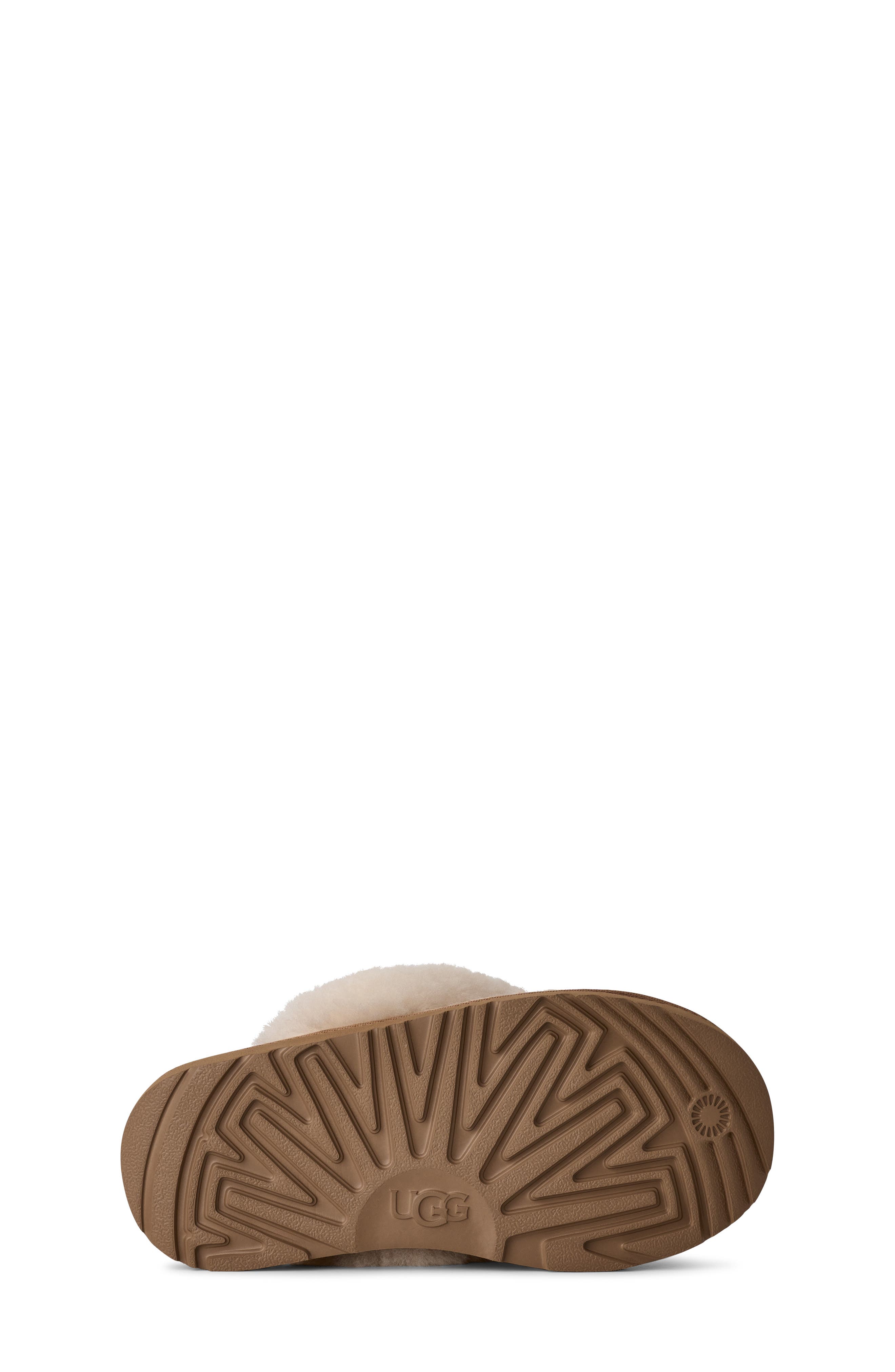 UGG<sup>®</sup> Kids' Cozy Knit II UGGplush<sup>™</sup> & Genuine Shearling Trim Slipper, Alternate, color, Cream