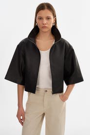 LAMARQUE Elin | Leather Funnel Neck Jacket