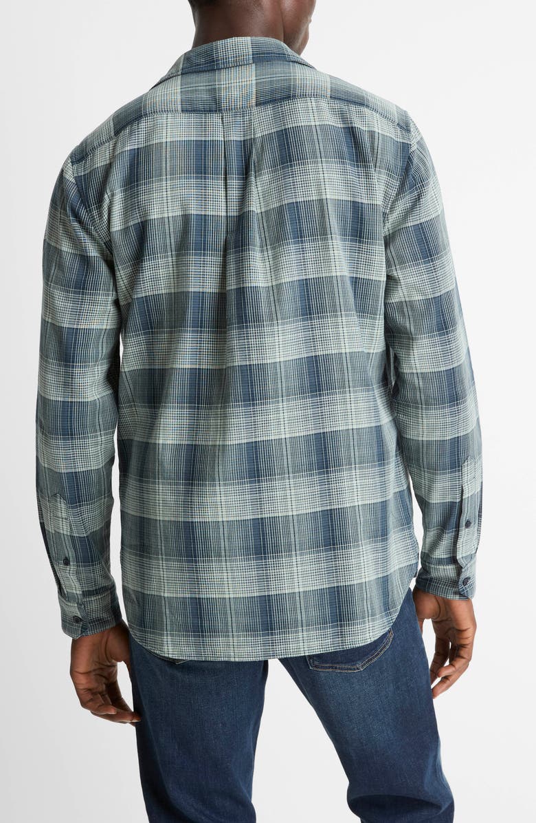 Vince Big Sky Gradient Check Cotton Button-Up Shirt, Alternate, color, Rapids Combo