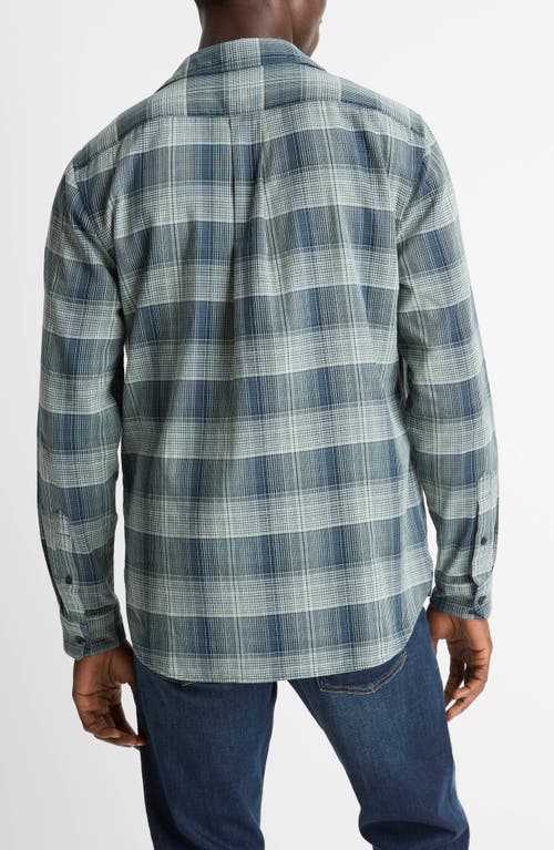 Vince Big Sky Gradient Check Cotton Button-up Shirt In Multi