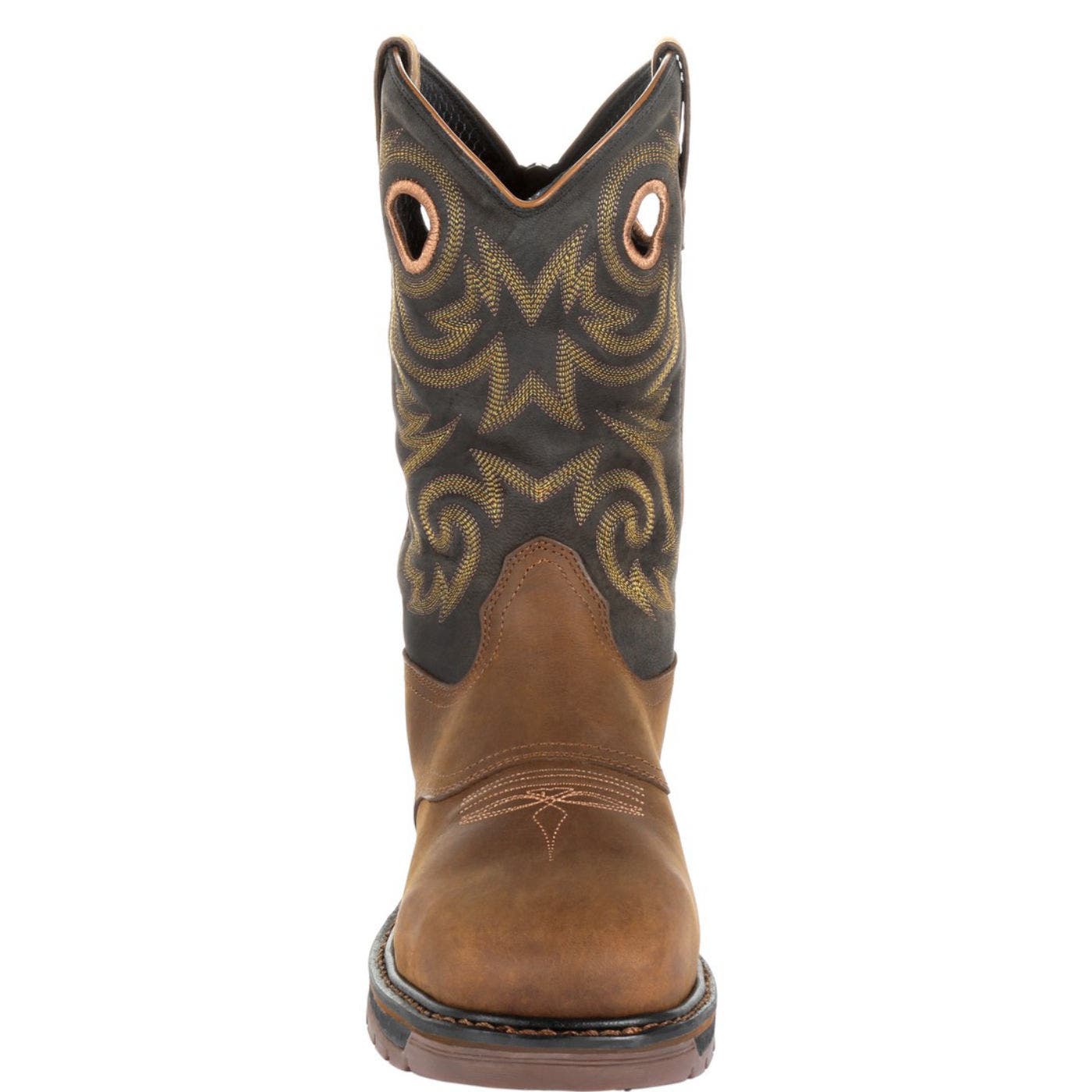 Carbotec Lt Steel Toe Waterproof Pull On Work Boot, Alternate, color, BLACK AND BROWN