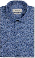 Bugatchi Milo OoohCotton® Leaf Print Short Sleeve Button-Up Shirt