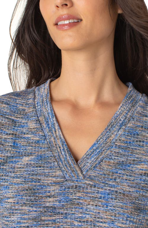 Liverpool Los Angeles Space Dye Knit Top In Gray