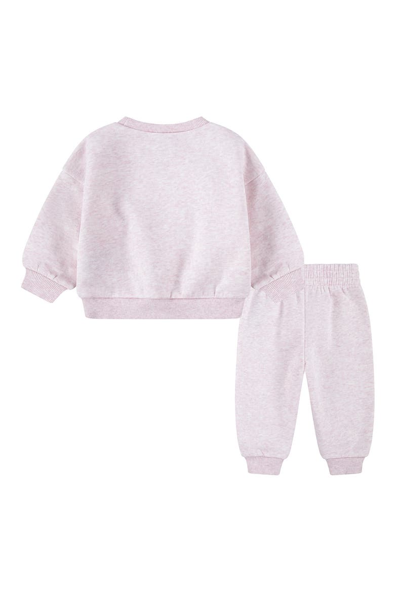 Fleece Sweatshirt & Joggers Set, Alternate, color, PINK FOAM HEAHTER