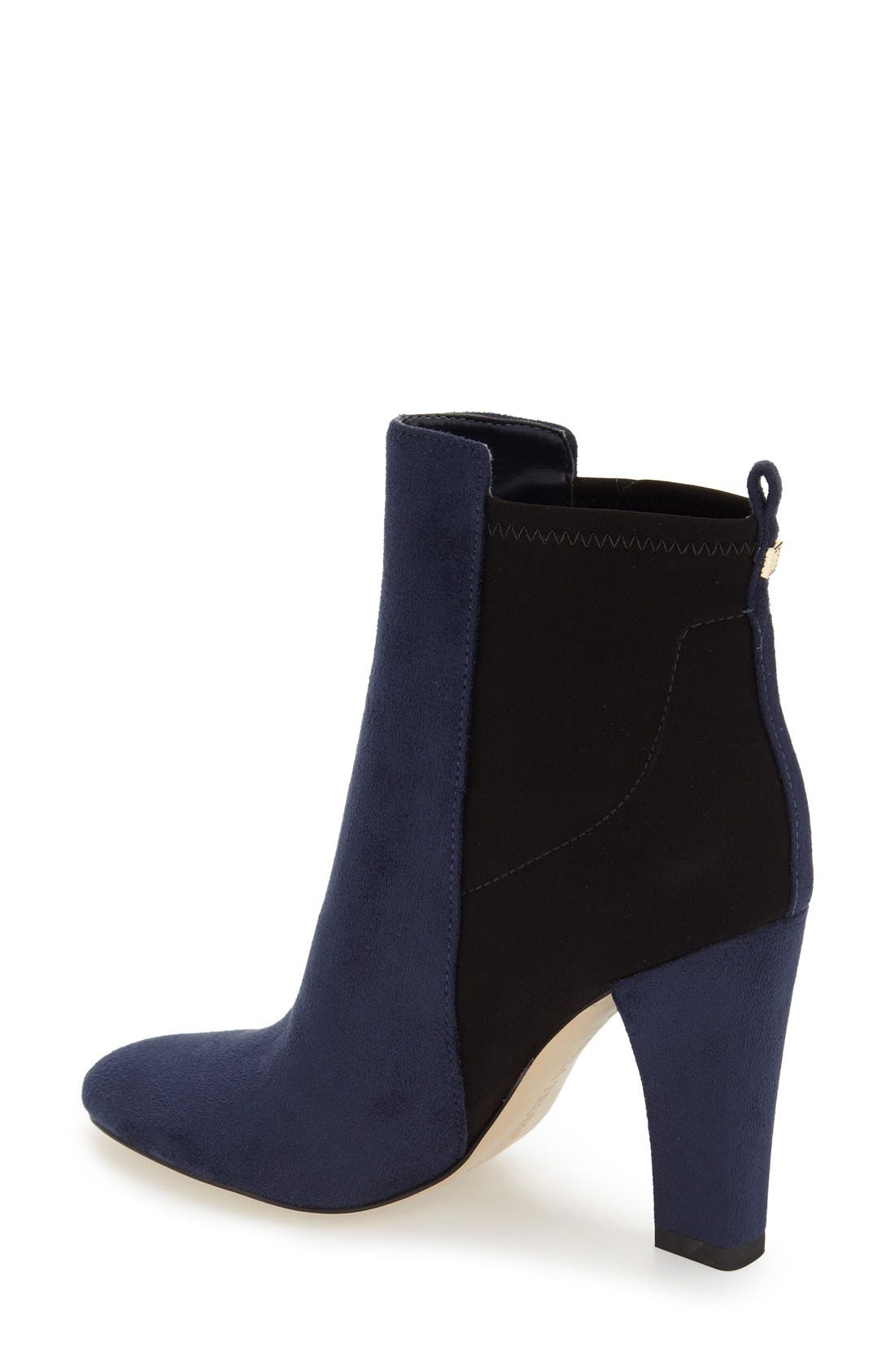 'Sunal' Almond Toe Bootie, Alternate, color, NAVY