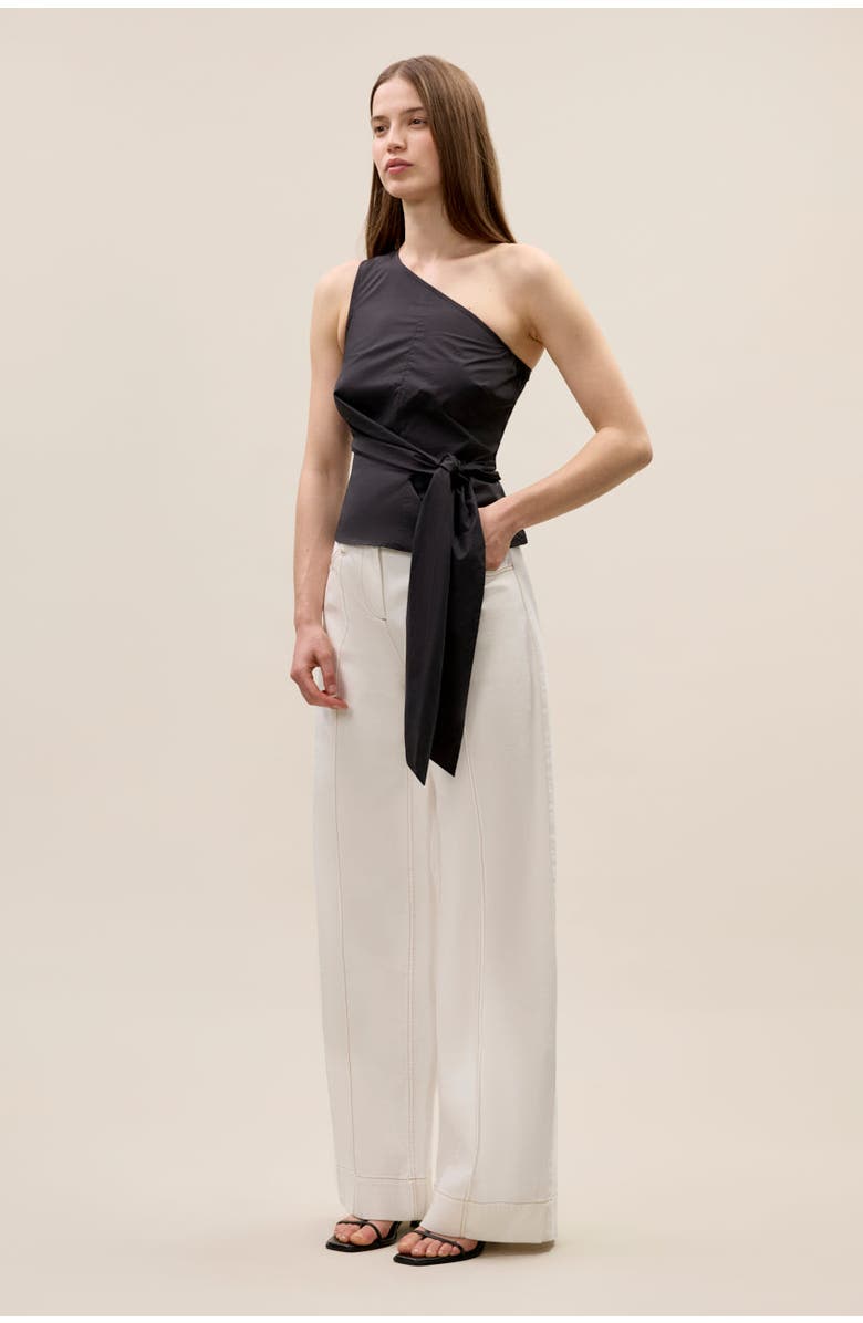 Rebecca Taylor Isla Poplin Top, Alternate, color, Black