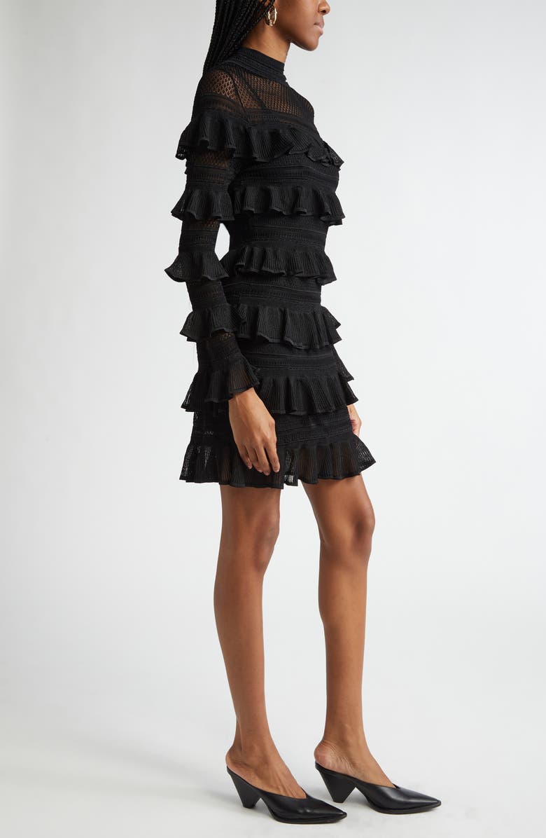 Zimmermann Crush Frilled Long Sleeve Sweater Dress, Alternate, color, 