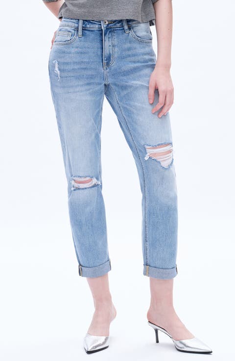 High Rise Distressed Relaxed Boyfriend Jeans (Southern)