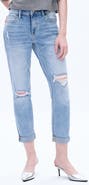 Bayeas High Rise Distressed Relaxed Boyfriend Jeans