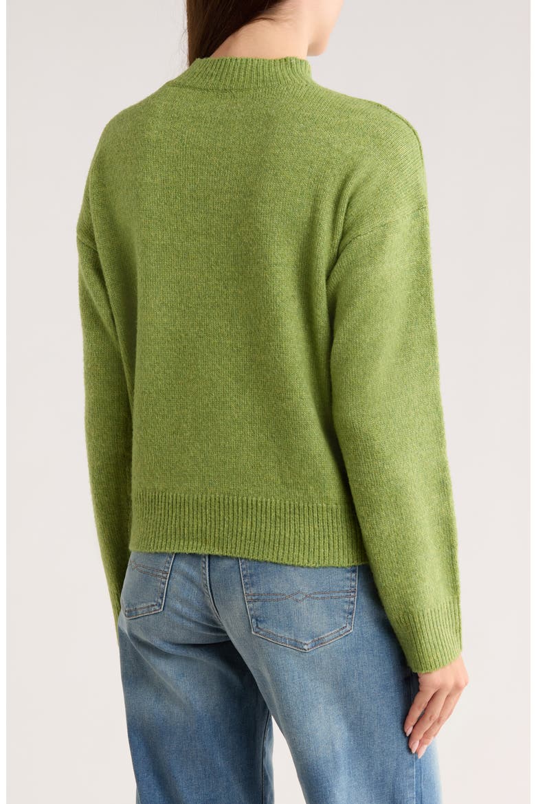 Clara Mock Neck Sweater, Alternate, color, SAGE HEATHER