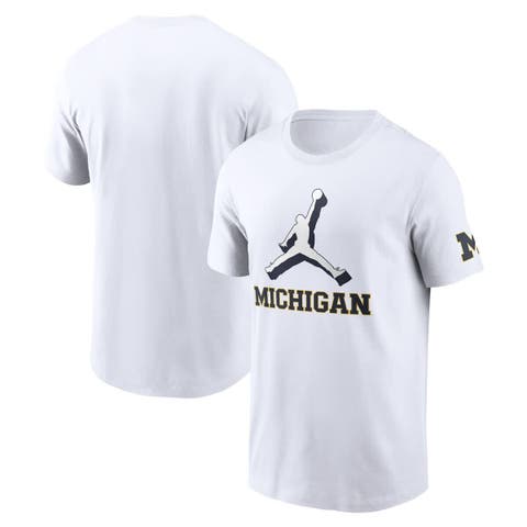 Men's Jordan Brand White Michigan Wolverines Primetime 2-Hit Swoosh T-Shirt