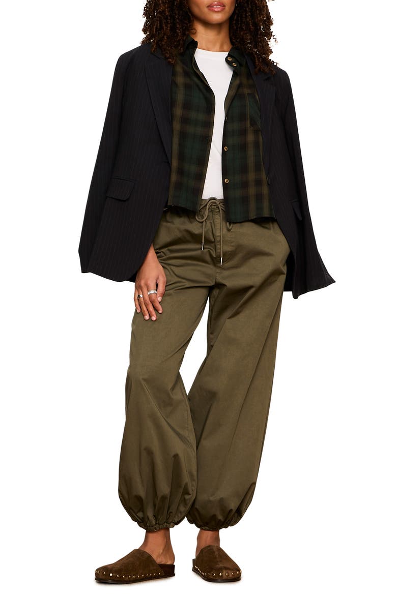 Float On Stretch Cotton Balloon Pants, Alternate, color, GREEN