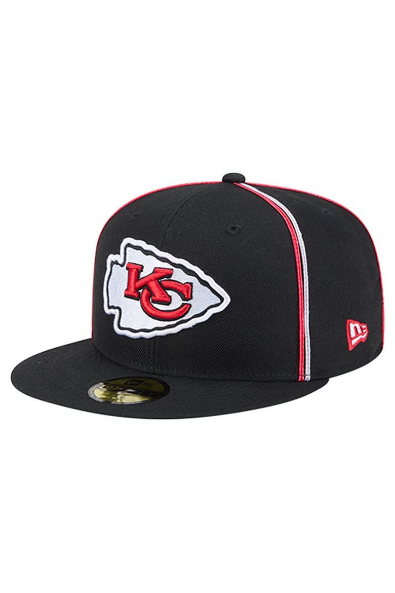 Men's New Era Black Kansas City Chiefs Soutache 59FIFTY Fitted Hat, Main, color, Black
