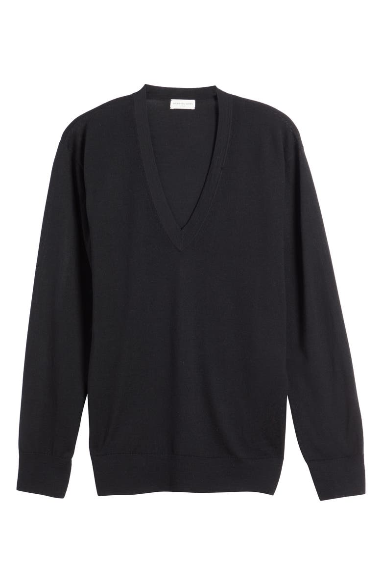 Dries Van Noten Jeline V-Neck Merino Wool Sweater, Alternate, color,