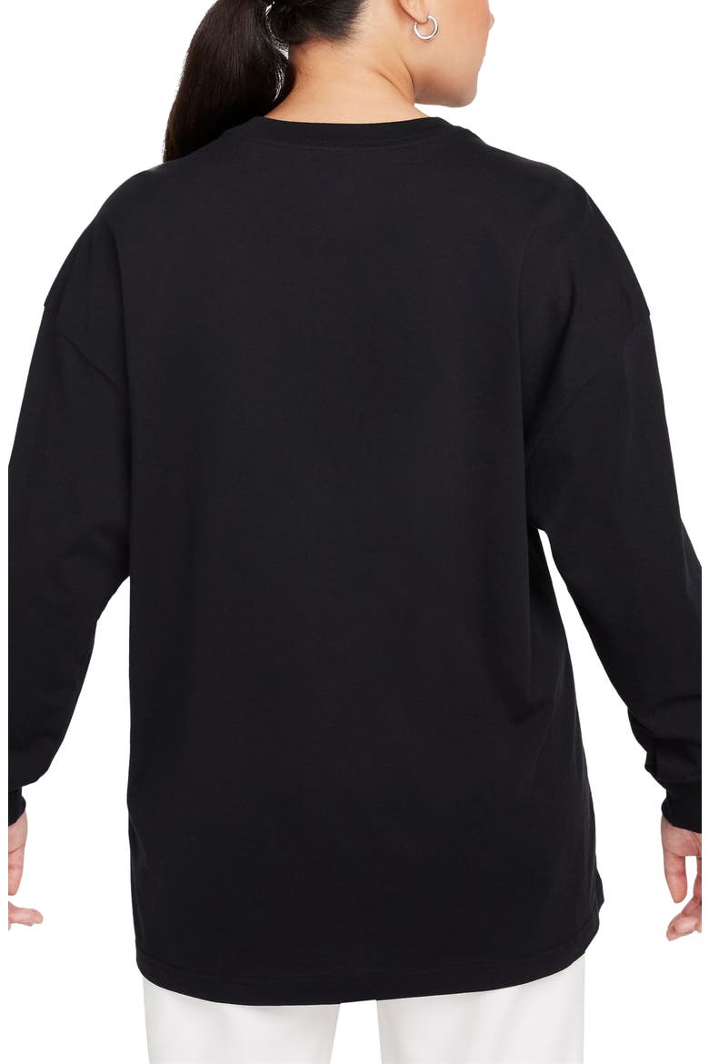 Micro Logo Oversize Long Sleeve T-Shirt, Alternate, color, BLACK/ BLACK