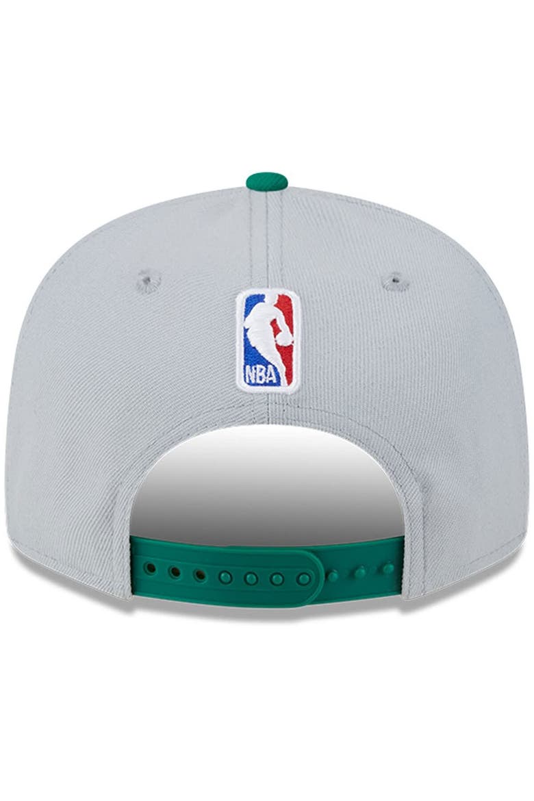 Men's New Era Gray/Kelly Green Boston Celtics Tip-Off Two-Tone 9FIFTY Snapback Hat, Alternate, color, Gray