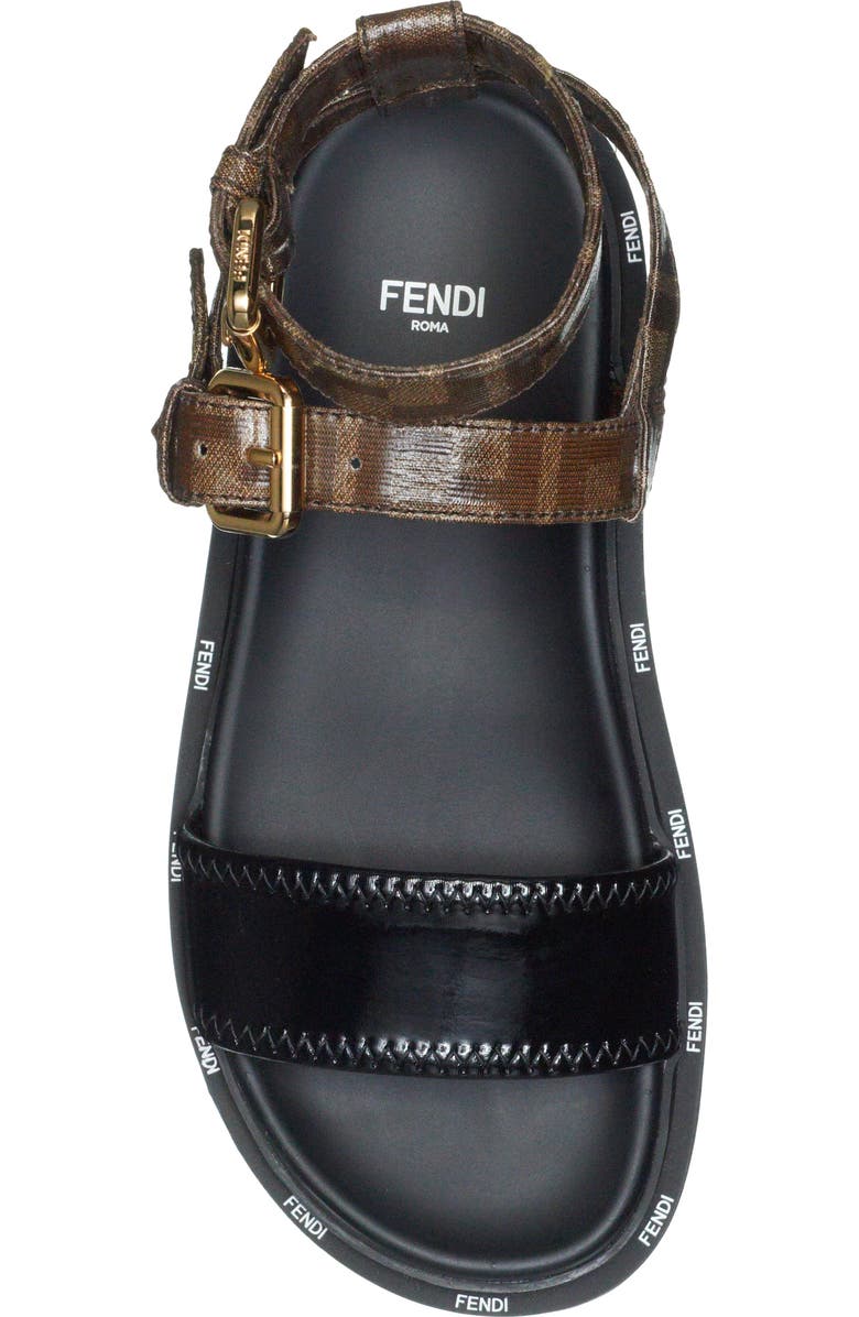 Fendi FF Strappy Platform Sandal, Alternate, color,