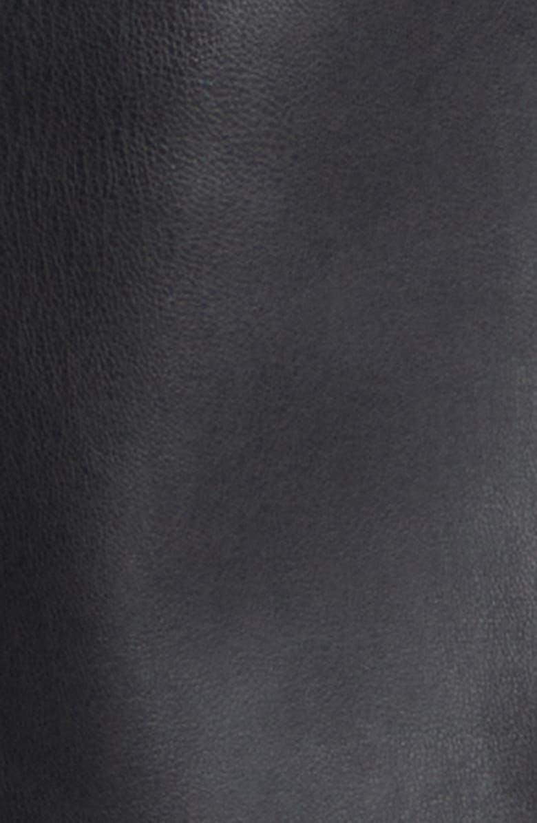 L'AGENCE Midy Faux Leather Button Sleeveless Dress, Alternate, color, Black