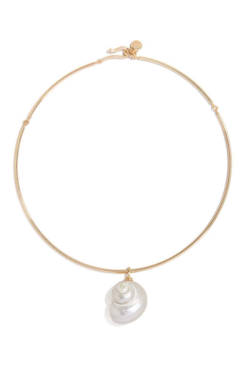 Santana Shell Collar Necklace, Main, color, PEARL