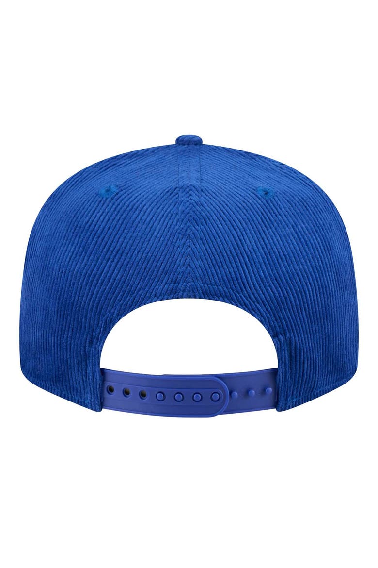 Men's New Era Royal Golden State Warriors Throwback Display Corduroy 9FIFTY Snapback Hat, Alternate, color, Royal