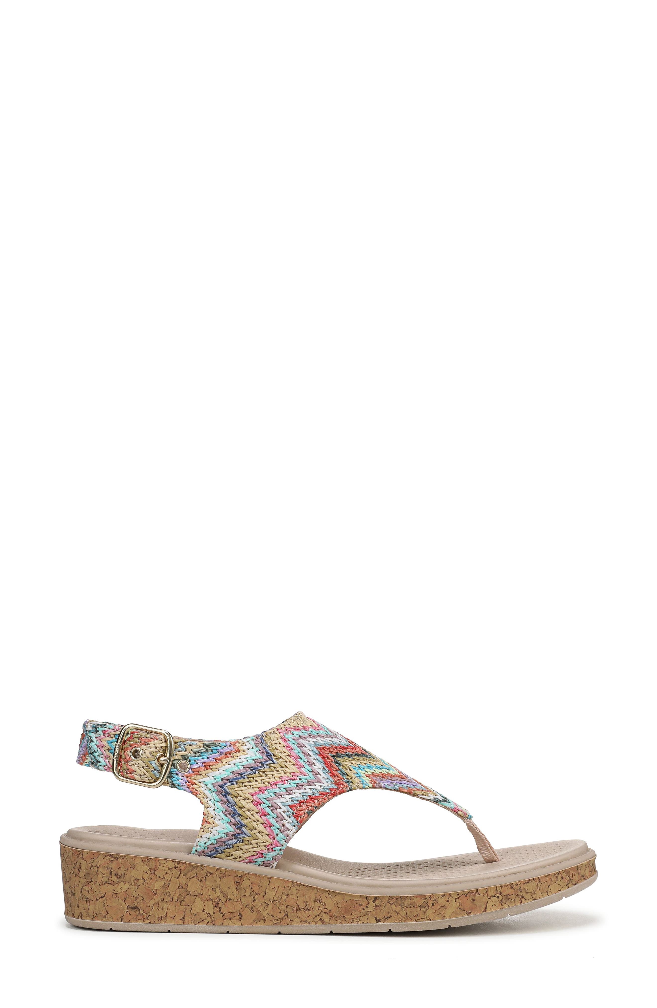 LifeStride Beachy Wedge Slingback Sandal, Alternate, color, Beige Multi - 250