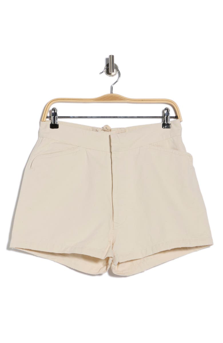 R13 Lace Back Sailor Shorts, Alternate, color, Natural Slubby Twill White