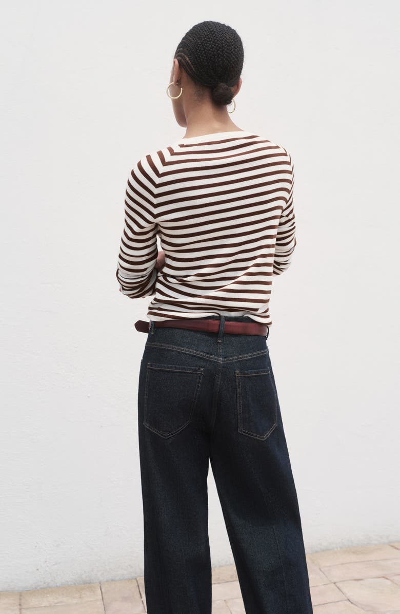 MANGO Raglan Sleeve Cotton Blend Sweater, Alternate, color, Ecru