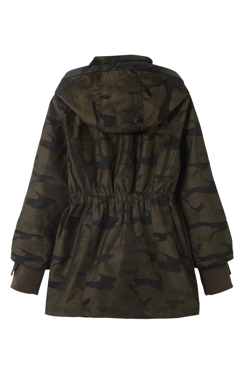 Habitual Girl Kids' Delilah Camo Print Hooded Rain Jacket, Alternate, color, 