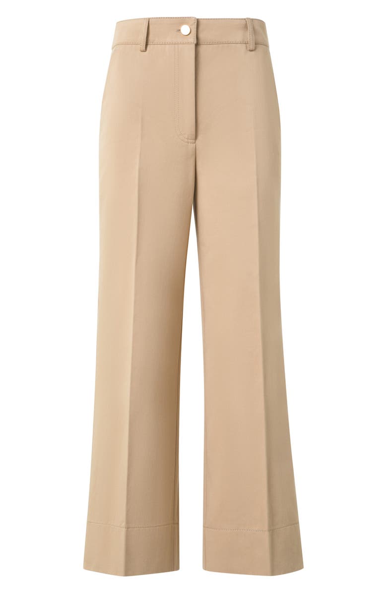 Akris punto Chiara Wide Leg Crop Cotton Gabardine Pants, Alternate, color, Beige