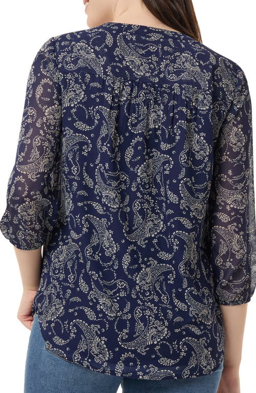 Jones New York Print Front Pleat Top