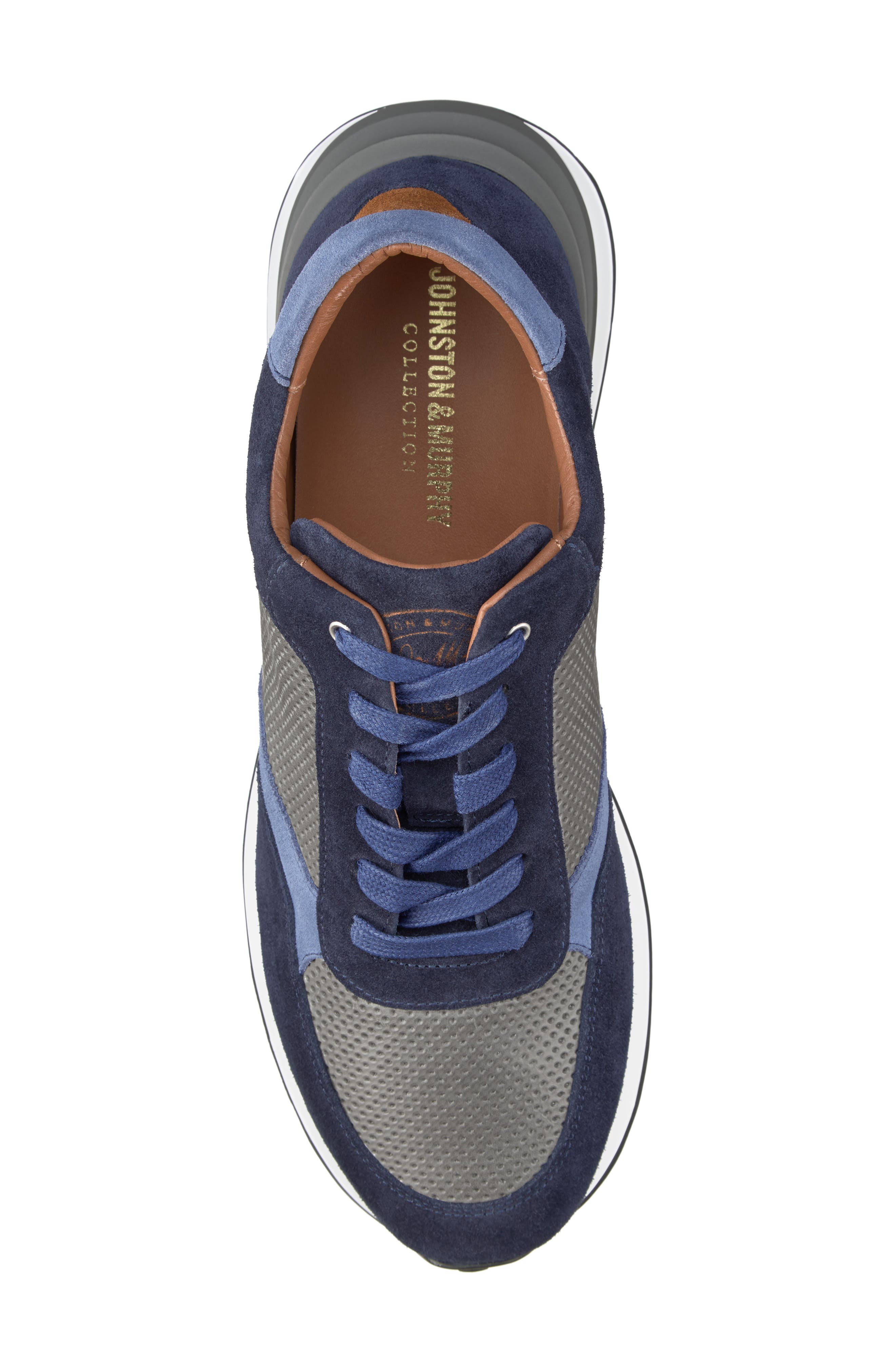 JOHNSTON & MURPHY COLLECTION Briggs Perfed Lace-Up Sneaker, Alternate, color, 