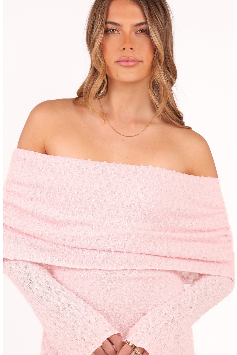 Wilma Off the Shoulder Long Sleeve Maxi Dress, Alternate, color, PINK