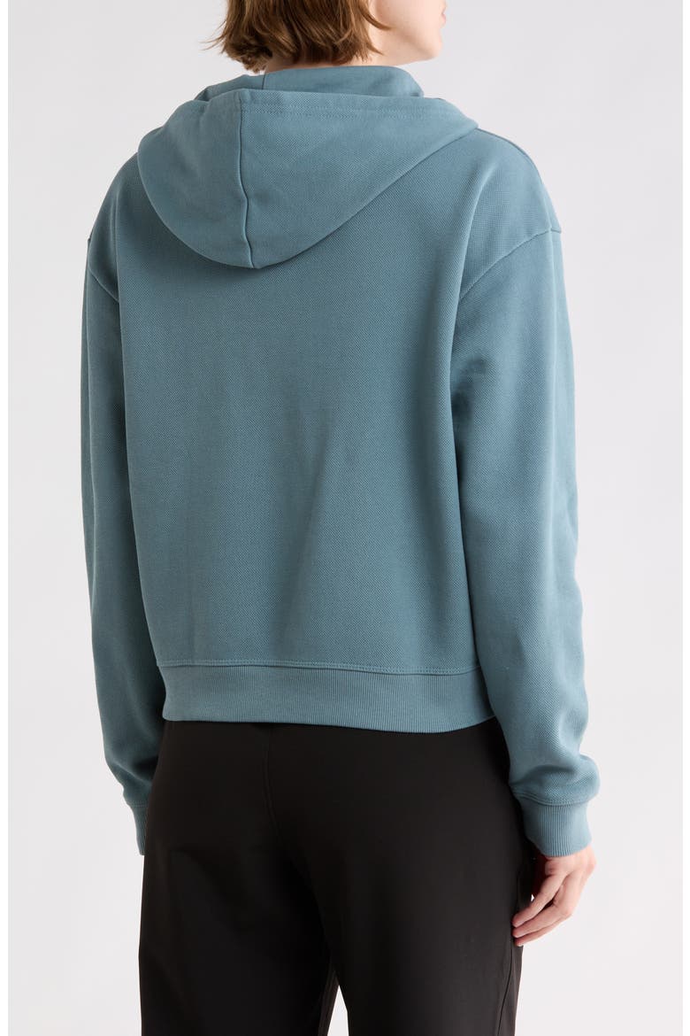 Rival Fleece Textured Half-Zip Pullover Hoodie, Alternate, color, JASPER BLUE