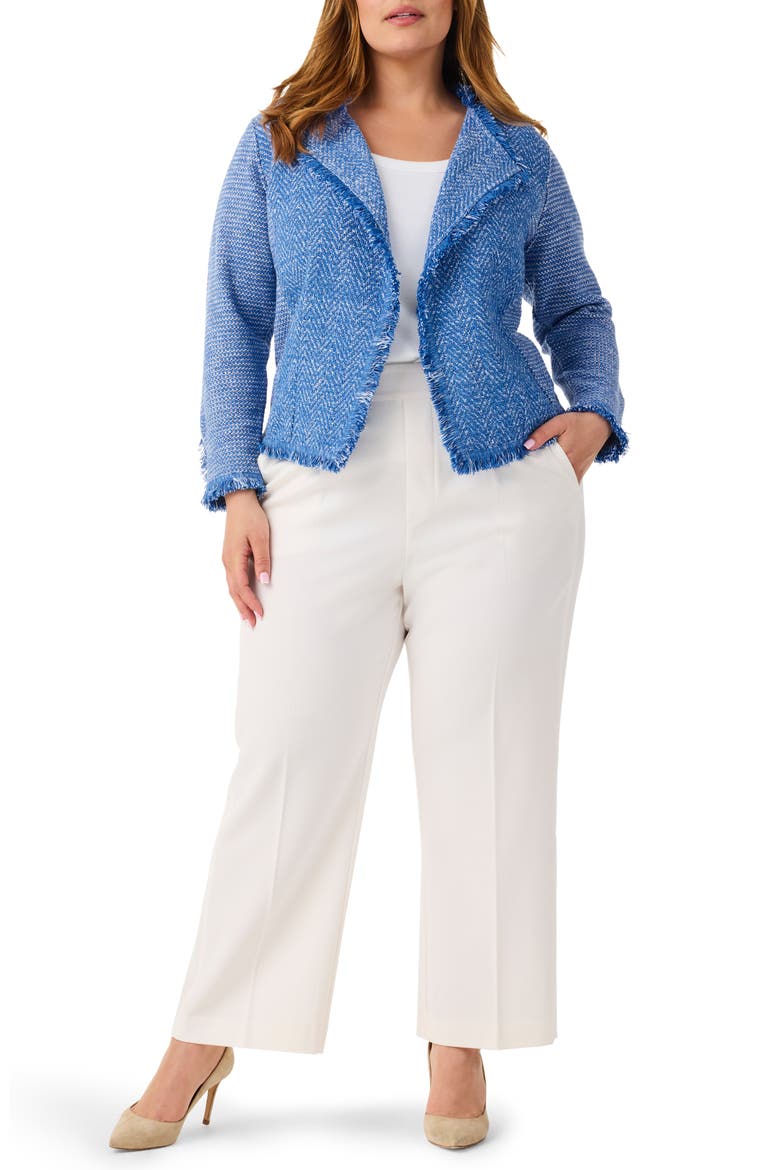 Fringe Mixed Knit Jacket, Alternate, color, TRUE BLUE