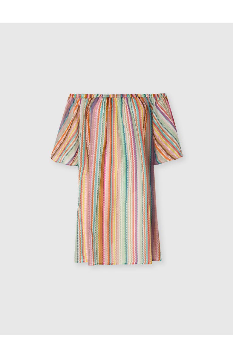 Missoni Short Cover-up In Cotton And Silk With Zigzag Pattern, Main, color, Multicoloured