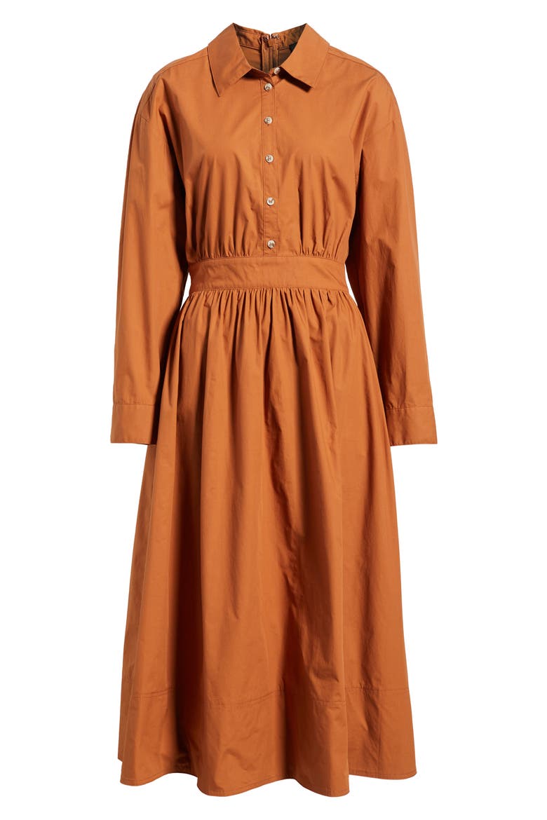 Long Sleeve Shirtdress, Alternate, color, RUST