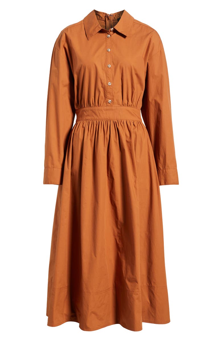 FREEMARKET Long Sleeve Shirtdress, Alternate, color, Rust