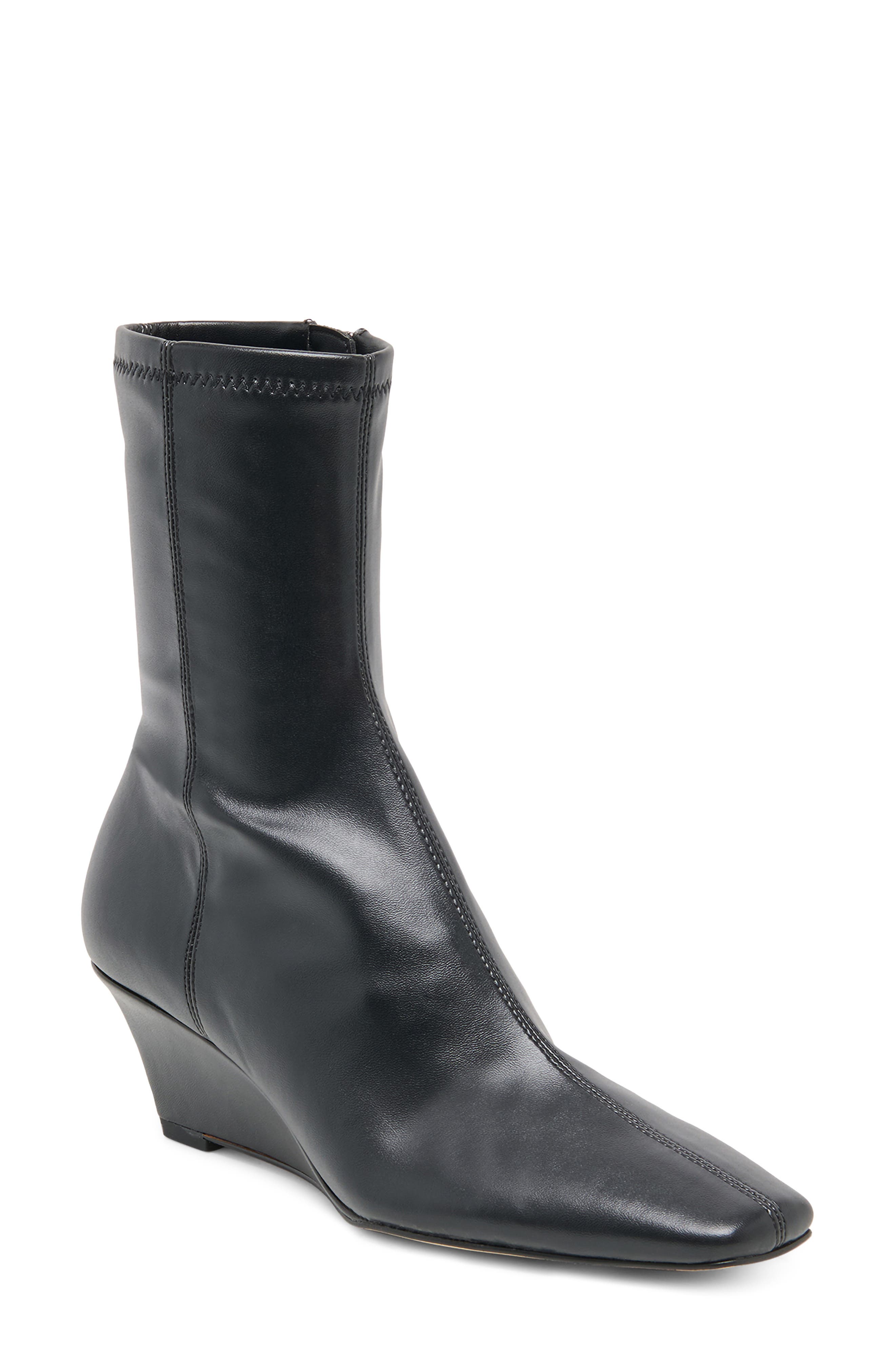 Hanie Wedge Boot, Main, color, BLACK STELLA
