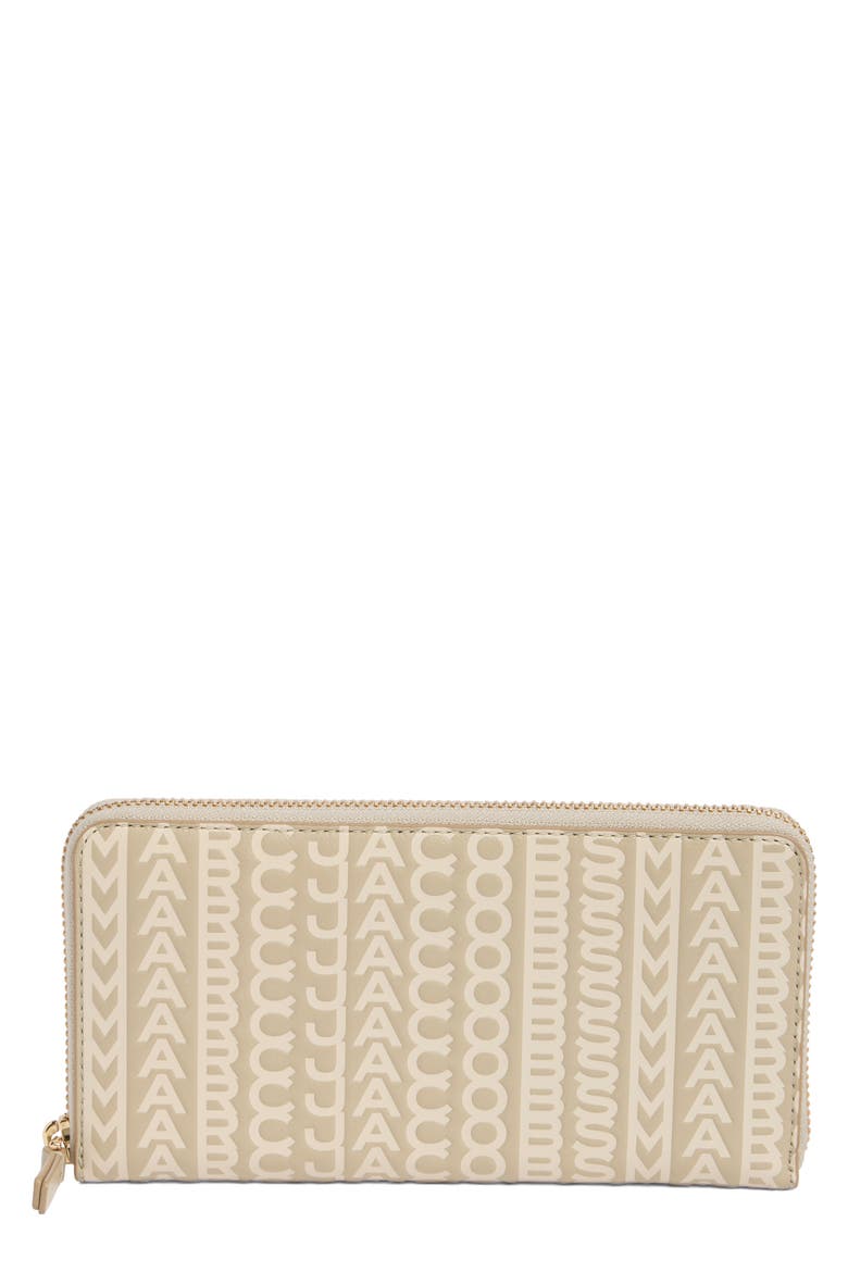 The Leather Continental Wallet, Main, color, KHAKI
