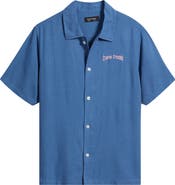 SANTO STUDIO Don't Fake the Funk Short Sleeve Cotton Button-Up Shirt
