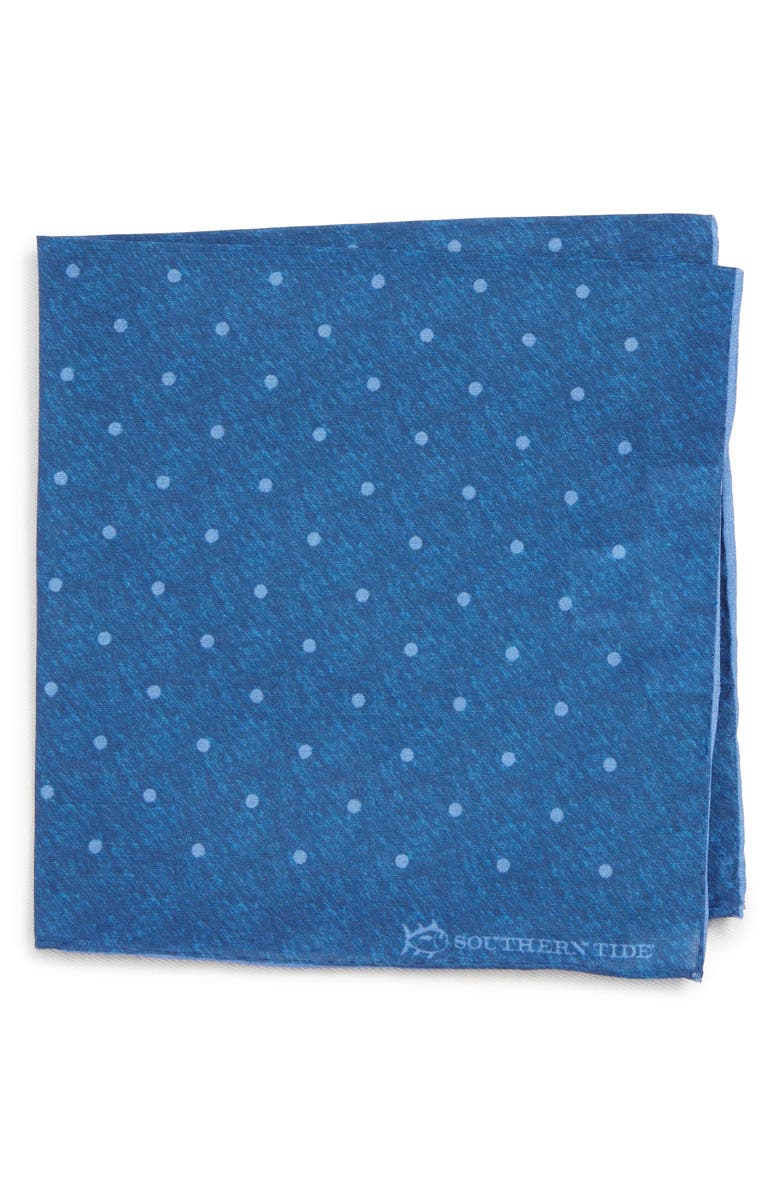 Southern Tide Bethany Dot Cotton & Silk Pocket Square, Main, color, 