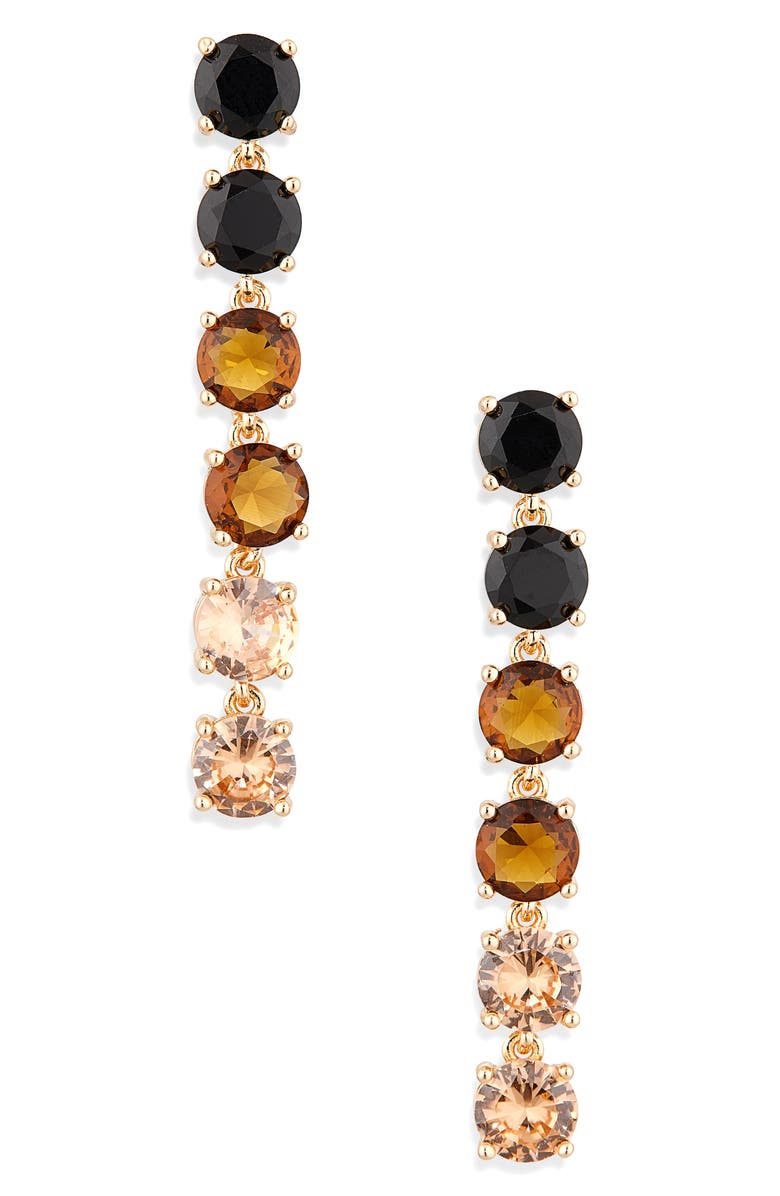 Tasha Ombré Crystal Linear Drop Earrings, Main, color, Champagne Multi