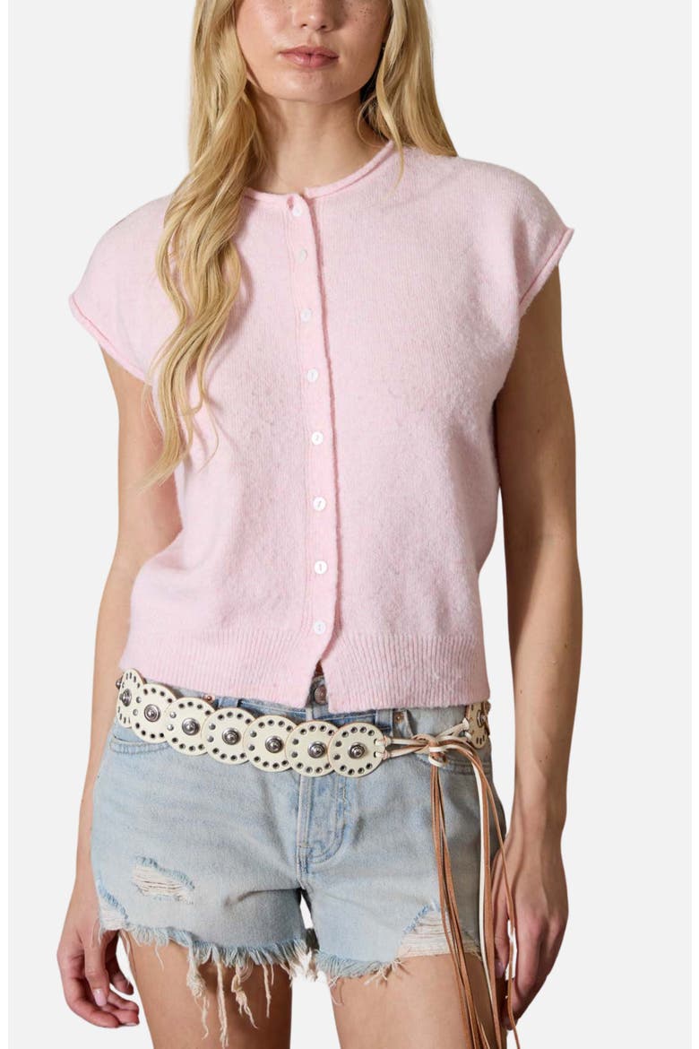 Cap Sleeve Cardigan, Main, color, PINK